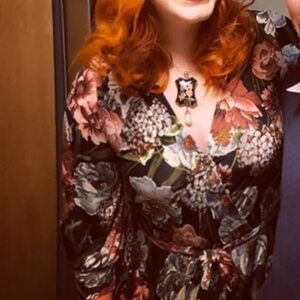 Dramatic Janette Floral Fall Maxi Gown Size Medium